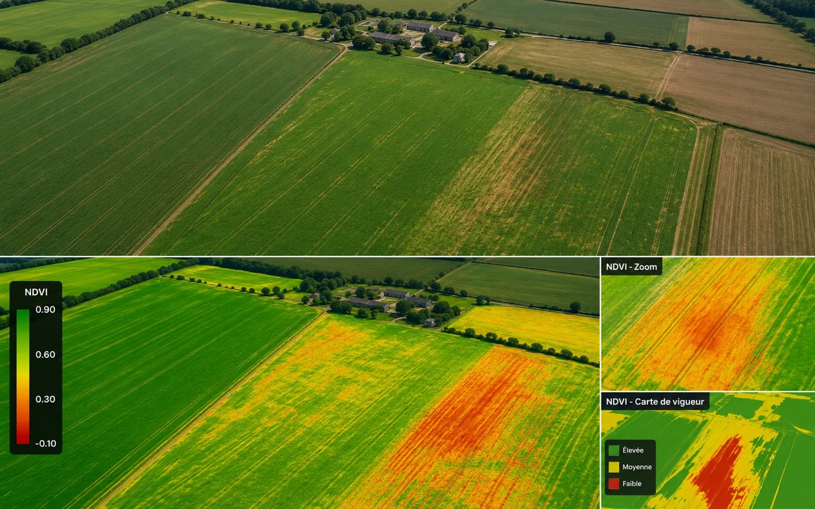 Cartographie NDVI d’une parcelle agricole par drone