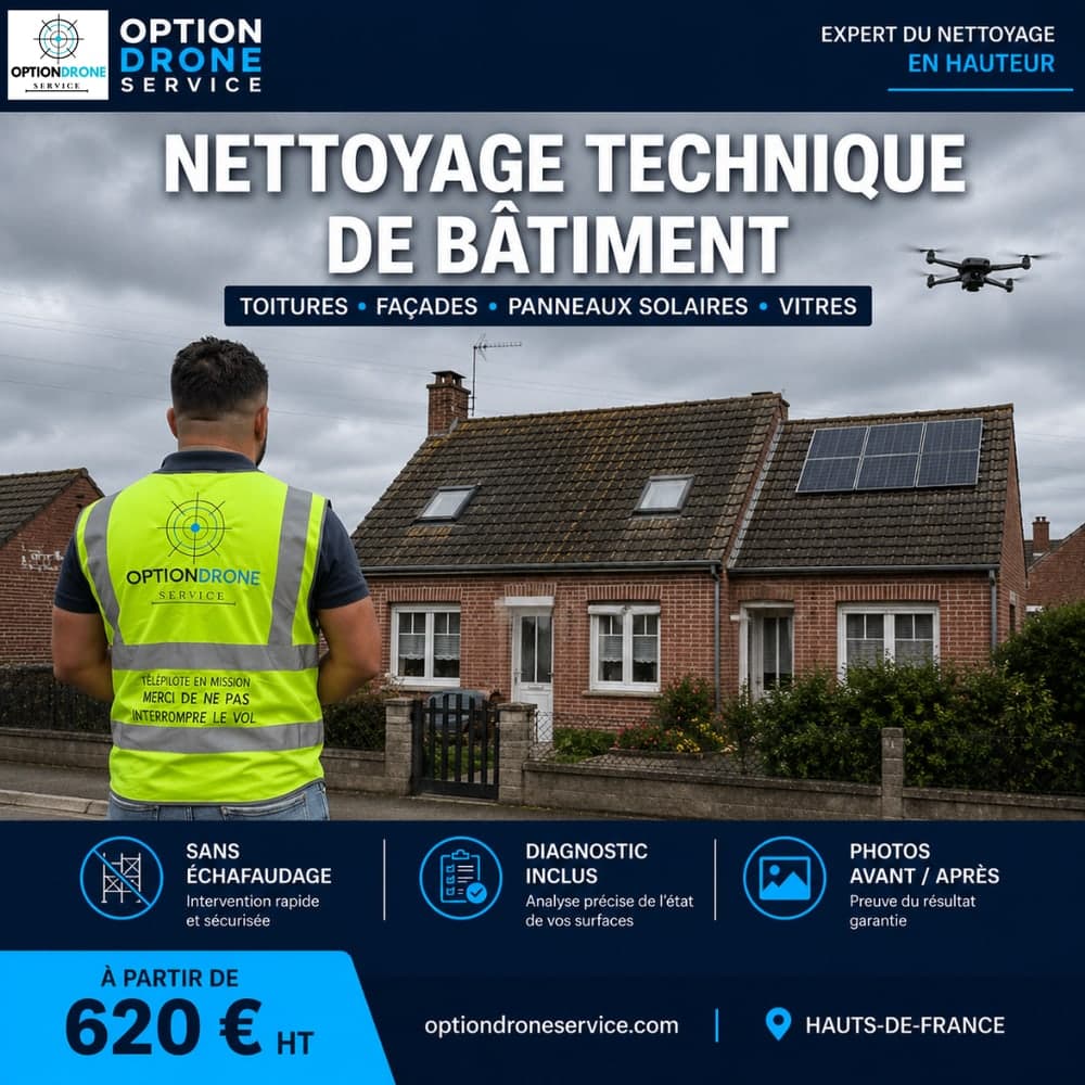 Affiche — nettoyage technique de bâtiment Option Drone Service